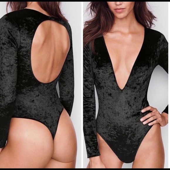 Victoria's Secret Other - Victoria Secret Crushed Velvet V Plunge BodySuit